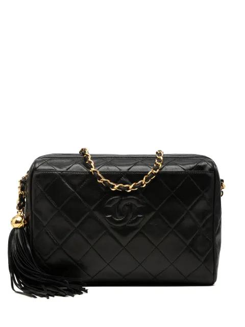 1994-1996 CC Diamond Quilted Lambskin Tassel Camera Bag crossbody bag by CHANEL 
