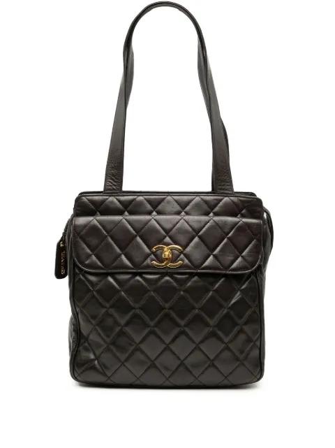 1994-1996 CC Quilted Lambskin Front Pocket tote bag by CHANEL 