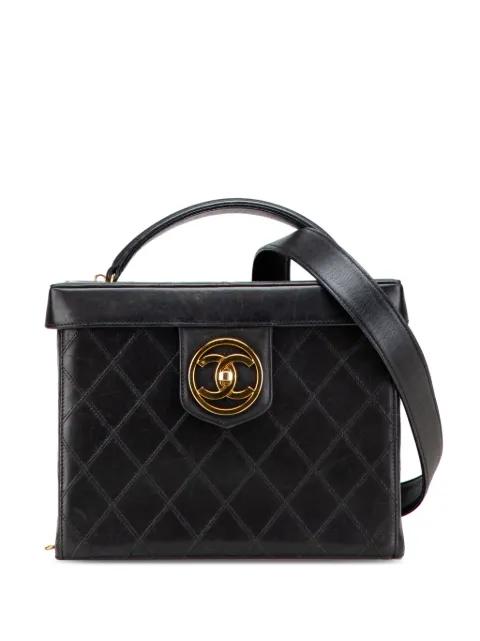 1994-1996 CC Stitched Calfskin Turnlock Case vanity bag by CHANEL 