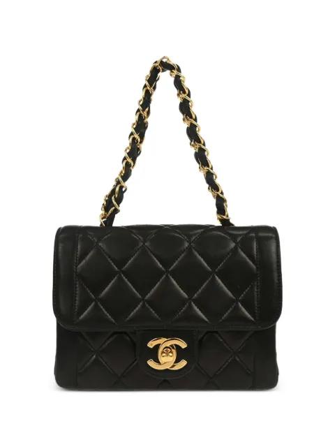 1994-1996 Mini Square Single Flap diamond-quilted tote bag by CHANEL 
