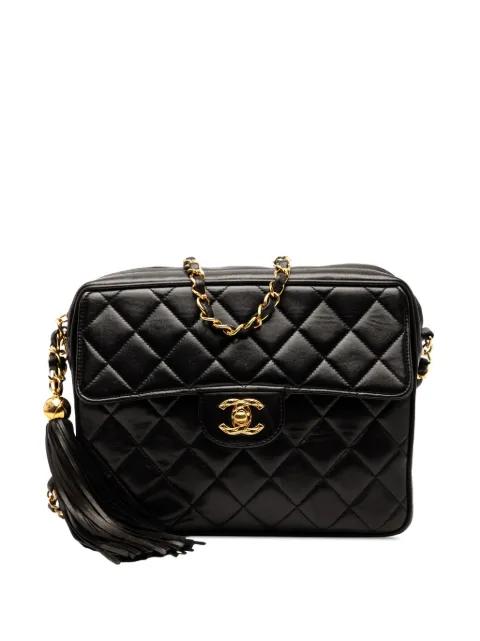 1994-1996 Small CC Quilted Lambskin Tassel Flap Camera Bag crossbody bag by CHANEL 1994-1996 Small CC Quilted Lambskin Tassel Flap Camera Bag crossbody bag by CHANEL