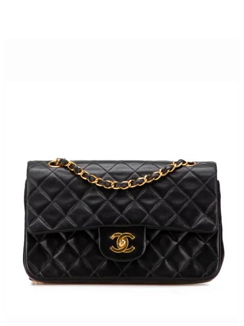 1994-1996 Small Classic Lambskin Double Flap shoulder bag by CHANEL 