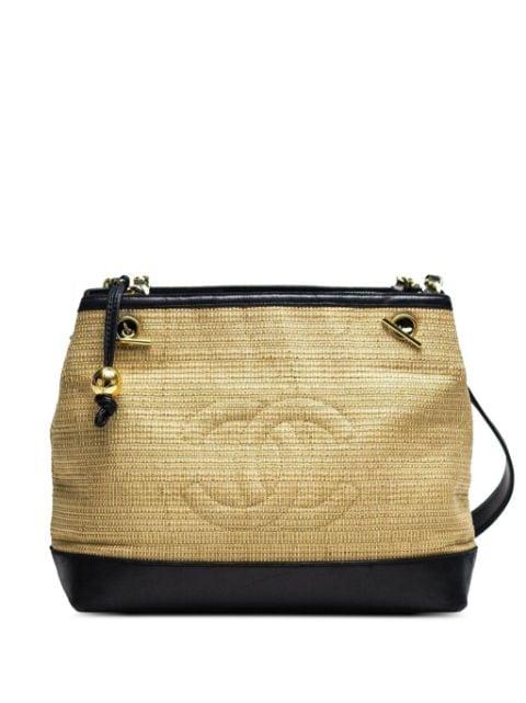 1994 CC stitch raffia-woven tote bag by CHANEL 