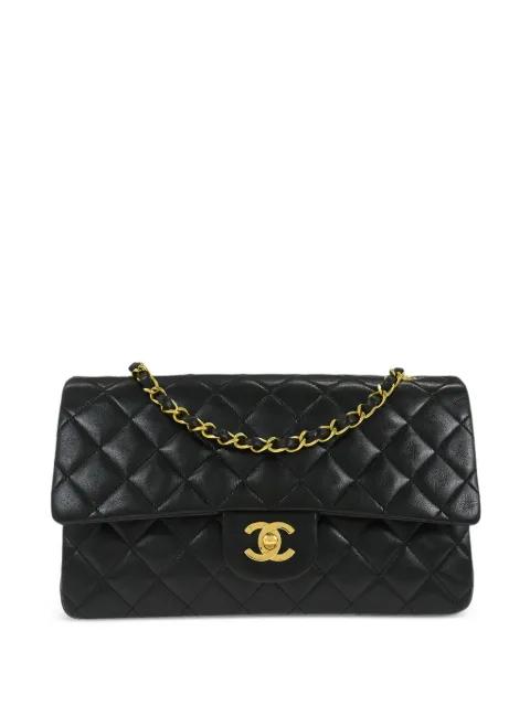 1995 medium Classic Double Flap quilted shoulder bag by CHANEL 