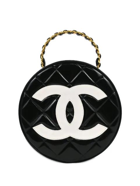 1995 round patent leather vanity handbag by CHANEL 