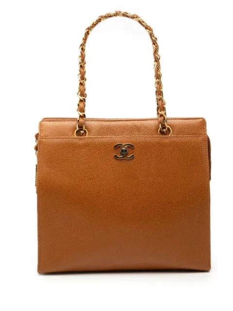 1996-1997 CC Caviar Chain Turn Lock tote bag by CHANEL 