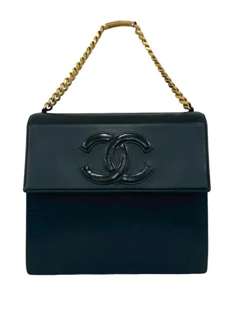 1996-1997 CC Lambskin Chain Top Handle Flap handbag by CHANEL 