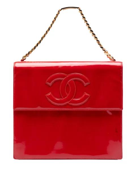 1996-1997 CC Patent Chain Top Handle Flap handbag by CHANEL 