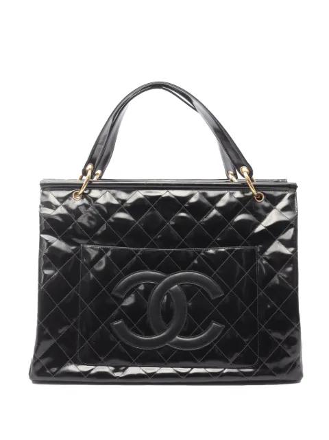 1996-1997 CC Quilted Patent Shoppers tote bag by CHANEL 