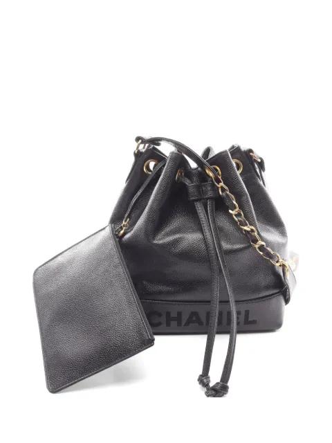 1996-1997 Caviar-leather chain bucket bag by CHANEL 