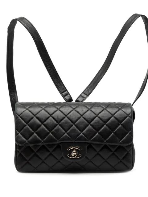 1996-1997 Medium Quilted Lambskin Flap backpack by CHANEL 