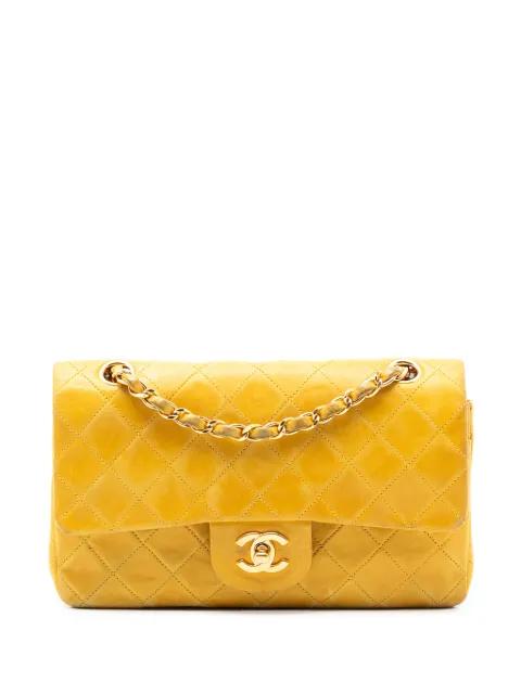 1996-1997 Small Classic Lambskin Double Flap shoulder bag by CHANEL 