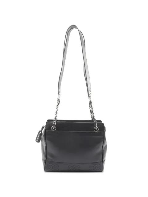 1996 Triple Coco Mark chain leather shoulder bag by CHANEL 