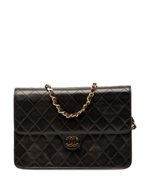1997-1999 CC Quilted Lambskin Single Flap crossbody bag by CHANEL 