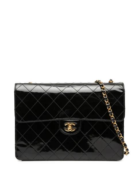 1997-1999 Jumbo Classic Patent Single Flap crossbody bag by CHANEL 