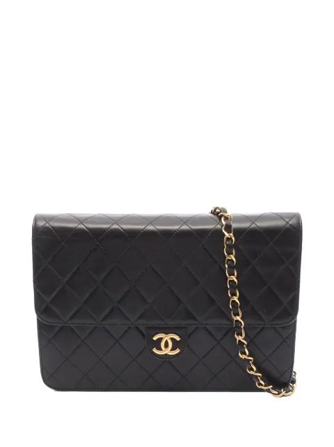 1997-1999 Medium CC Quilted Lambskin Single Flap shoulder bag by CHANEL 
