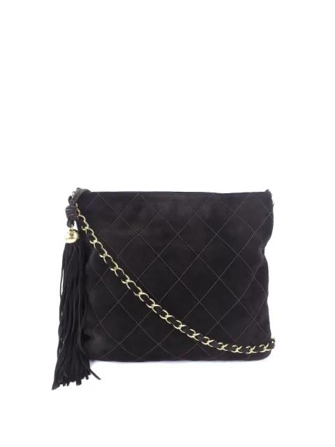 1997-1999 Quilted Suede Tassel crossbody bag by CHANEL 