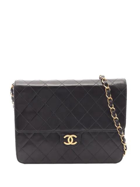 1997-1999 Small CC Quilted Lambskin Single Flap crossbody bag by CHANEL 