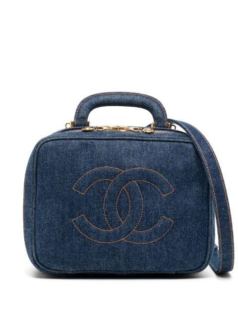 1997 CC stitch denim cosmetic handbag by CHANEL 