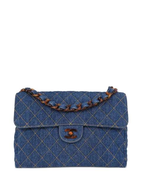 1997 Jumbo Classic Flap denim shoulder bag by CHANEL 