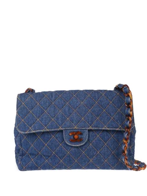 1997 denim diamond-quilted shoulder bag by CHANEL 