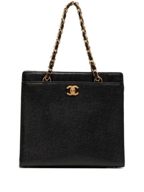 1998-1999 CC turn-lock zipped handbag by CHANEL 