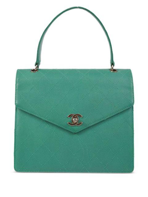1998 CC turn-lock diamond-quilted handbag by CHANEL 