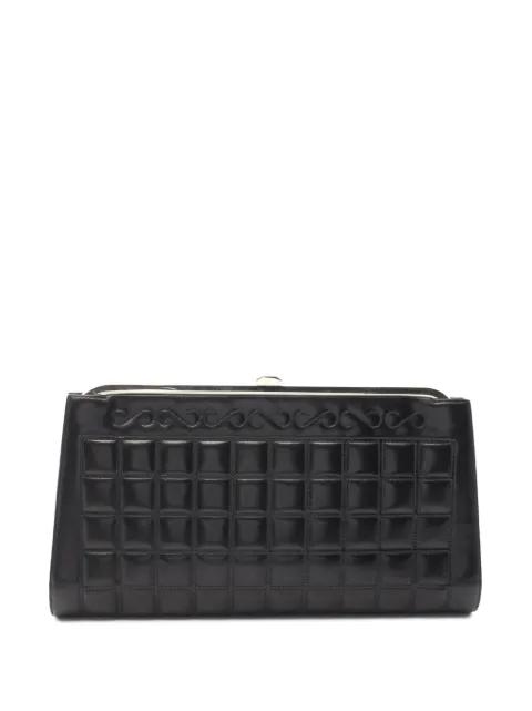 2000-2002 CC Choco Bar Quilted Lambskin Crystal Frame clutch bag by CHANEL 2000-2002 CC Choco Bar Quilted Lambskin Crystal Frame clutch bag by CHANEL