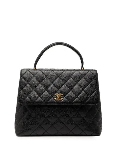 2000-2002 CC Quilted Caviar Kelly Top Handle Bag handbag by CHANEL 