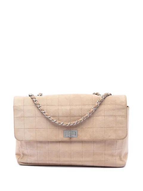 2000-2002 Choco Bar Suede Mademoiselle Turnlock Flap shoulder bag by CHANEL 