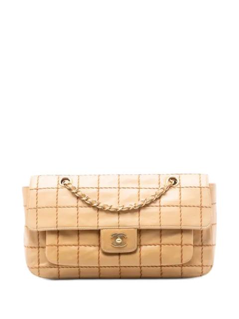 2000-2002 Chocolate Bar Lambskin Wild Stitch Chain Flap shoulder bag by CHANEL 