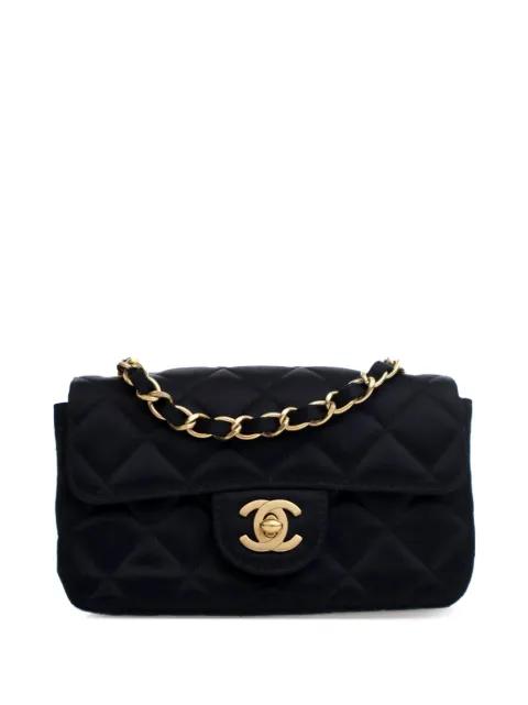 2000-2002 Extra Mini Rectangular Classic Satin Single Flap crossbody bag by CHANEL 