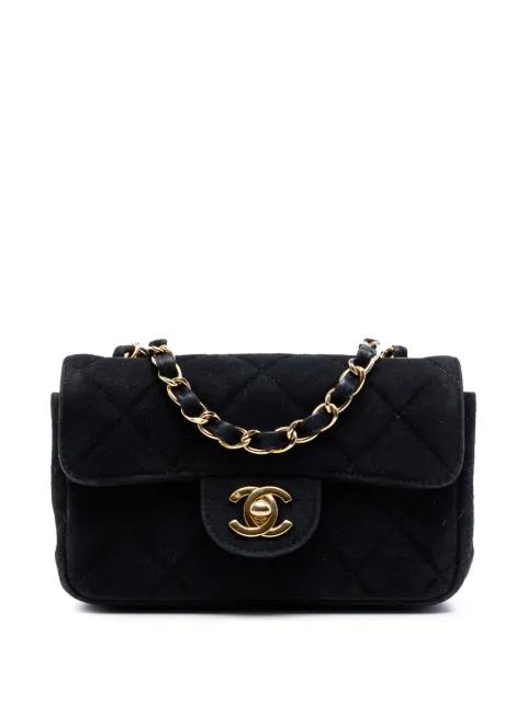 2000-2002 Extra Mini Rectangular Classic Suede Single Flap crossbody bag by CHANEL 