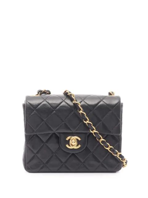2000-2002 Mini Square Classic Lambskin Single Flap crossbody bag by CHANEL 