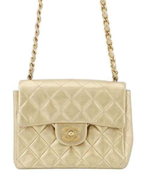 2000-2002 Mini Square Classic Lambskin Single Flap crossbody bag by CHANEL 