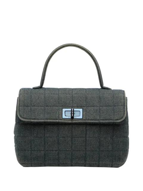 2000-2002 Reissue 2.55 Chocolate Bar Denim Top Handle Flap handbag by CHANEL 