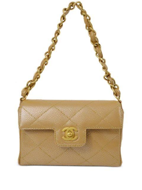 2000 CC turn-lock diamond-quilted shoulder bag by CHANEL 