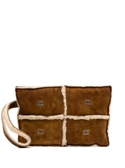 2000 shearling suede clutch by CHANEL 