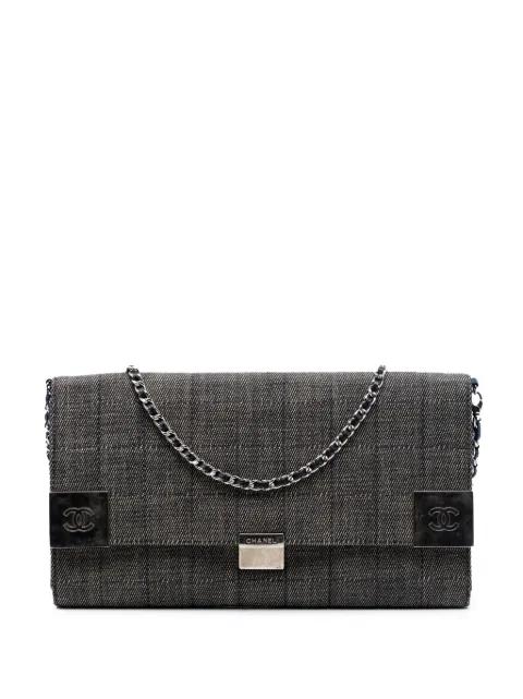 2002-2003 CC Choco Bar Denim Chain Flap shoulder bag by CHANEL 