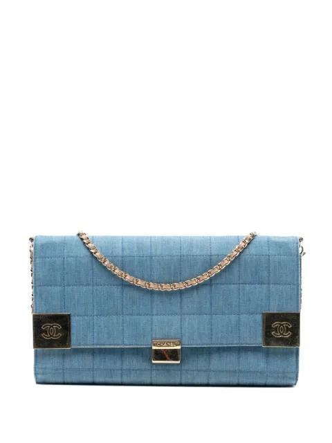 2002-2003 CC Chocolate Bar Denim Flap shoulder bag by CHANEL 
