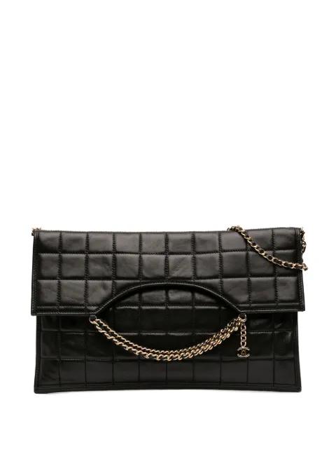 2002-2003 CC Chocolate Bar Lambskin Fold Down Envelope shoulder bag by CHANEL 