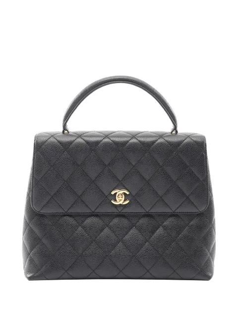 2002-2003 CC Quilted Caviar Kelly Top Handle Bag handbag by CHANEL 