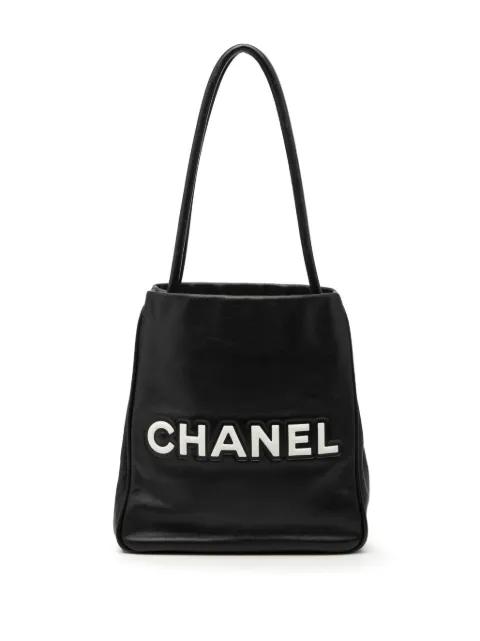 2002-2003 Lambskin Embossed Camellia Logo tote bag by CHANEL 
