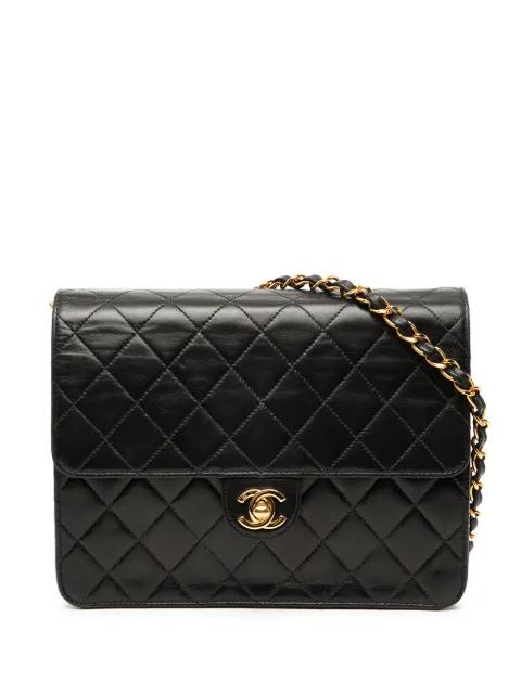 2002-2003 Small CC Quilted Lambskin Single Flap crossbody bag by CHANEL 