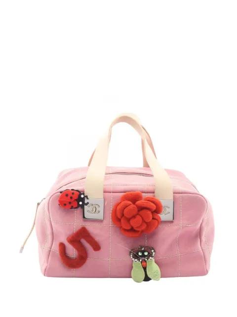 2003-2004 CC Canvas Chocolate Bar No.5 Camellia Bowling Bag handbag by CHANEL 