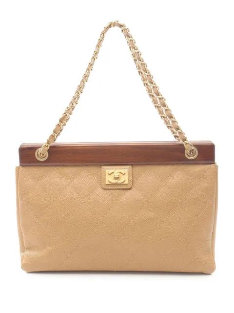 2003-2004 CC Quilted Caviar Wooden Bar shoulder bag by CHANEL 