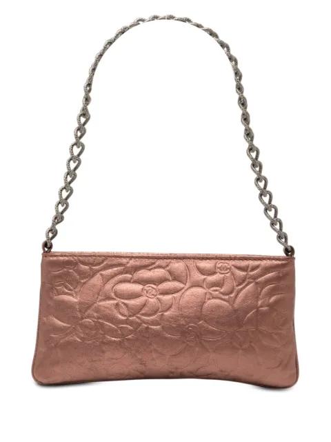 2003-2004 Embossed Metallic Lambskin Camellia Chain Pochette handbag by CHANEL 