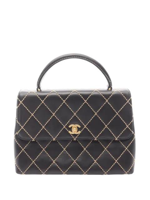 2004-2005 CC Quilted Wild Stitch Lambskin Kelly Top Handle Bag handbag by CHANEL 