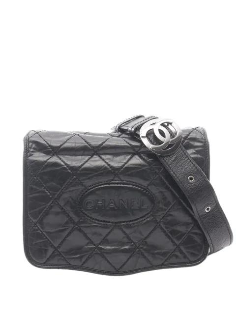 2005-2006 CC Aged Calfskin Logo Flap Messenger Bag crossbody bag by CHANEL 