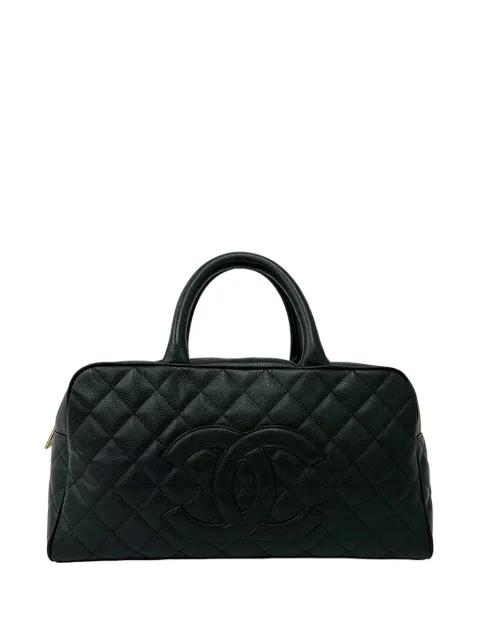 2005-2006 Large CC Quilted Caviar Bowler Bag handbag by CHANEL 